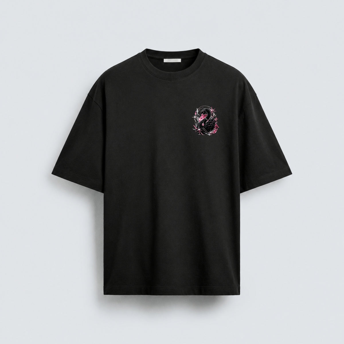 Noctilupus Crystal Swan T Shirt in Black