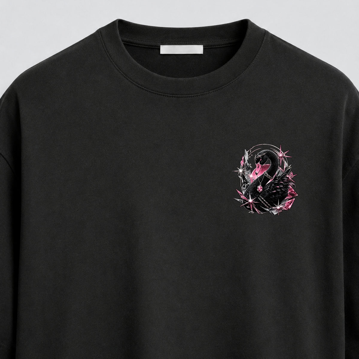 Noctilupus Crystal Swan T Shirt in Black