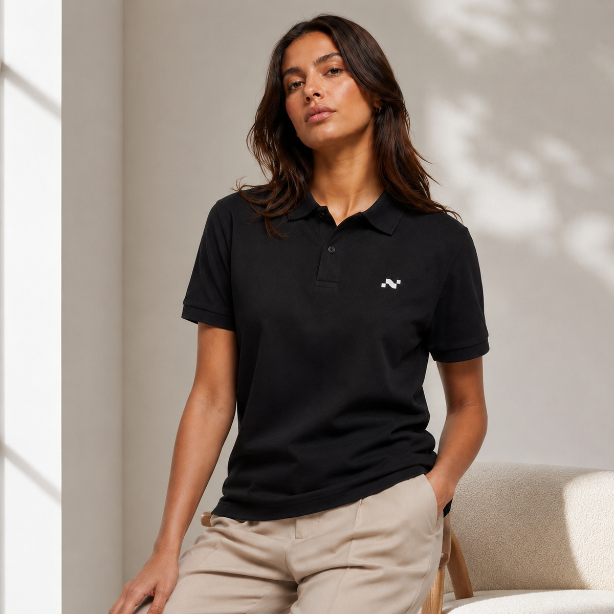 Noctilupus Poloshirt in Schwarz