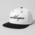 Noctilupus Snapback Cap in White and Black