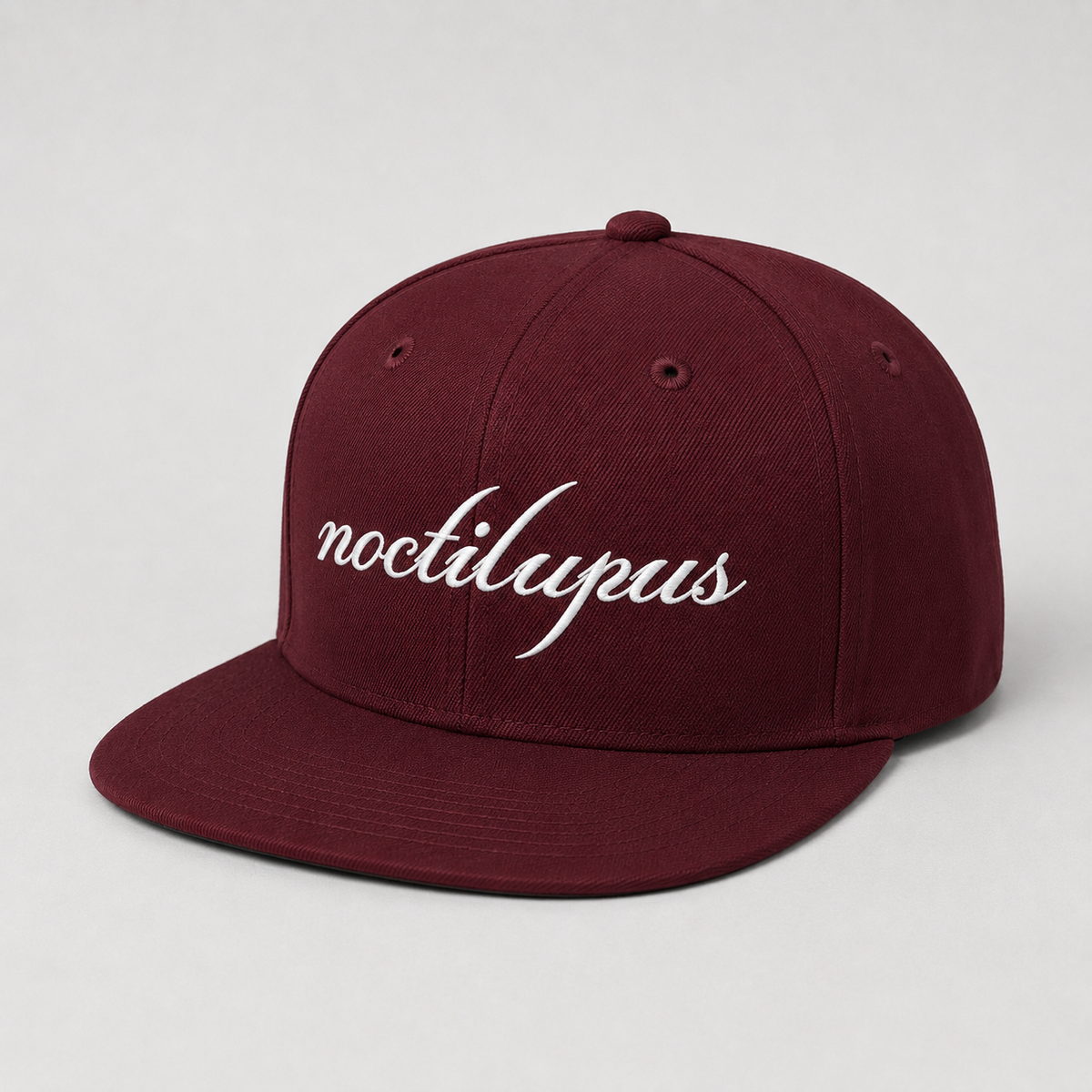 Noctilupus Snapback Cap in Burgundy